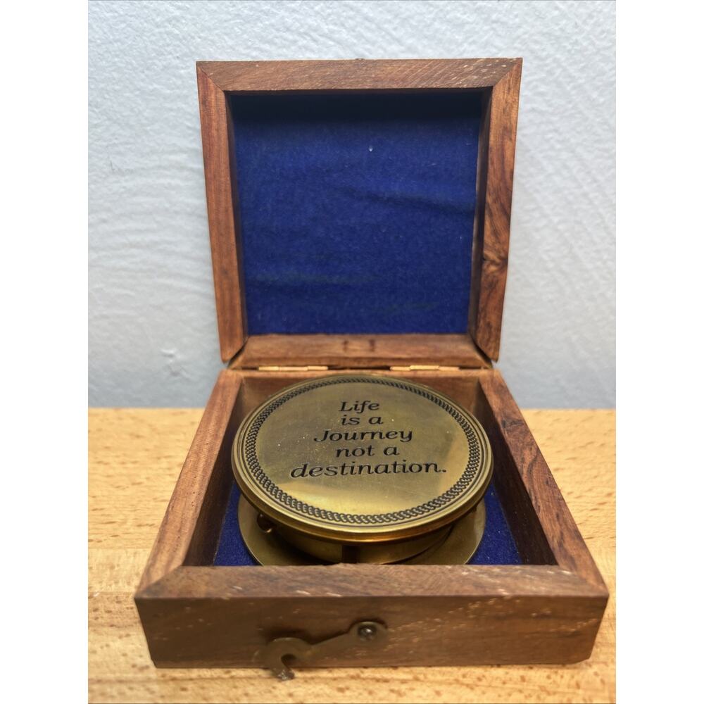 Compass Life Is A Journey Not A Destination Hinged In Broken Keepsake Box India